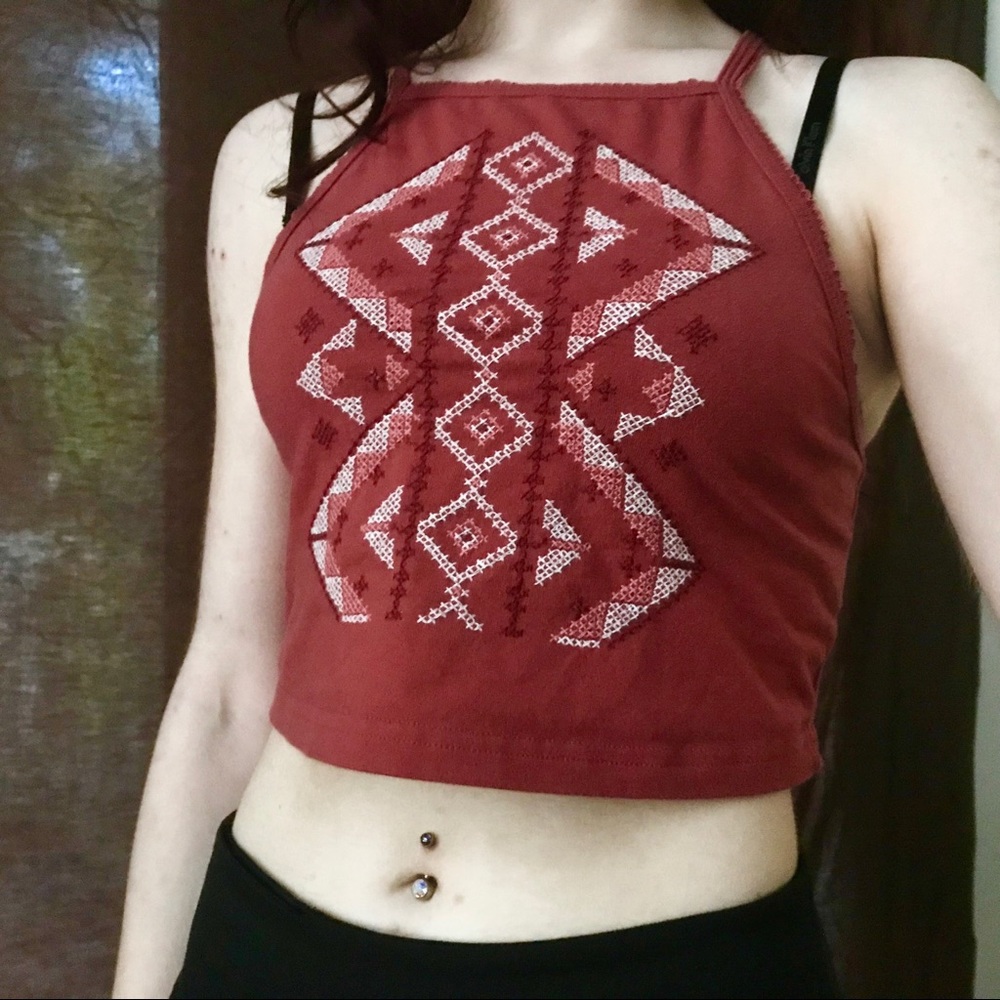 Aztec print crop top